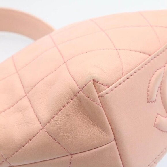 CHANEL Matelasse Hand Bag Lamb Skin Pink CC Auth 29107AV - Picture 3 of 16